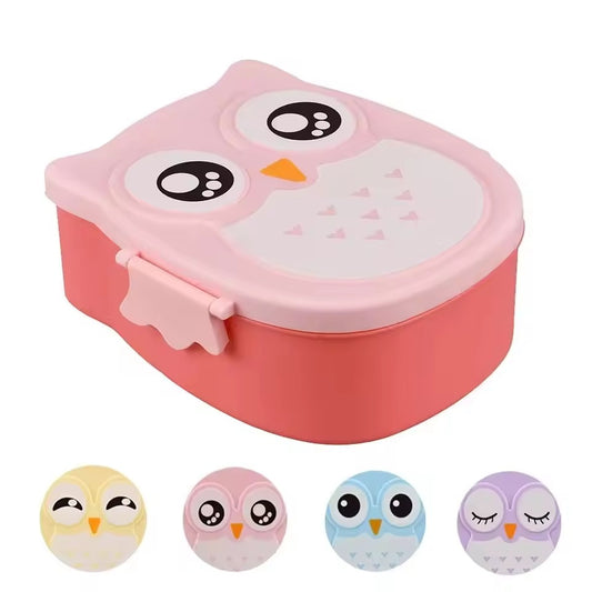 1Pc Owl Shaped Lunch Box With Compartments Lunch Food Container With Lids Almacenamiento Cocina Portable Bento Box For Kids