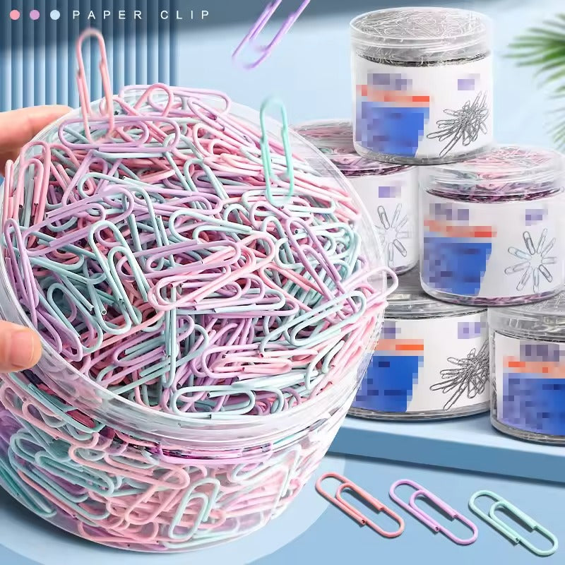 160 pcs Color paper clips office supplies paper clip large file bookmark paper clip organizer stationery stainless steel