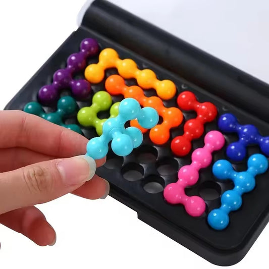 120 Challenges IQ 3D Puzzle Board Game Smart Magic Bead Battle Intelligence Game Pyramid Plate Pearl Puzzle Game Challenge Toy